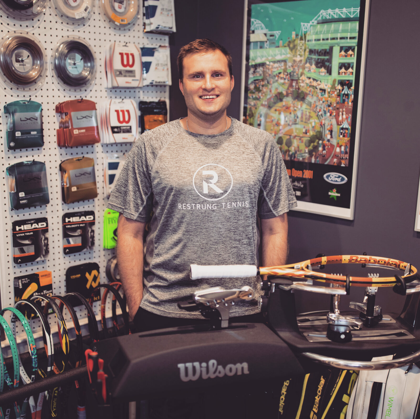 Restrung Tennis shop